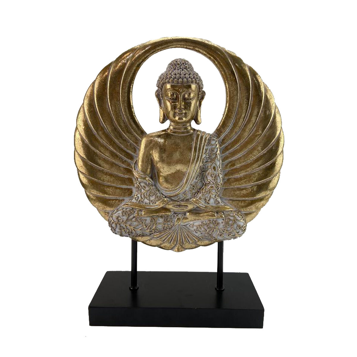 Prydnadsfigur DKD Home Decor 25 x 8 x 33 cm Svart Gyllene Buddha Orientalisk