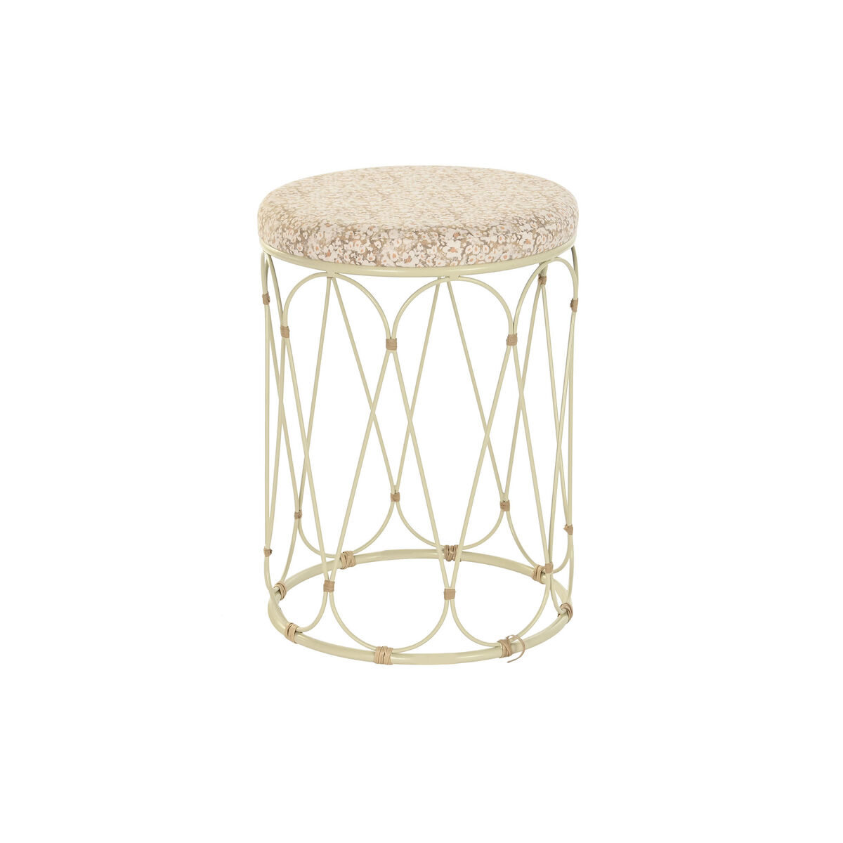 Sidobord DKD Home Decor Naturell Metall Kräm Rattan (35 x 35 x 49 cm)