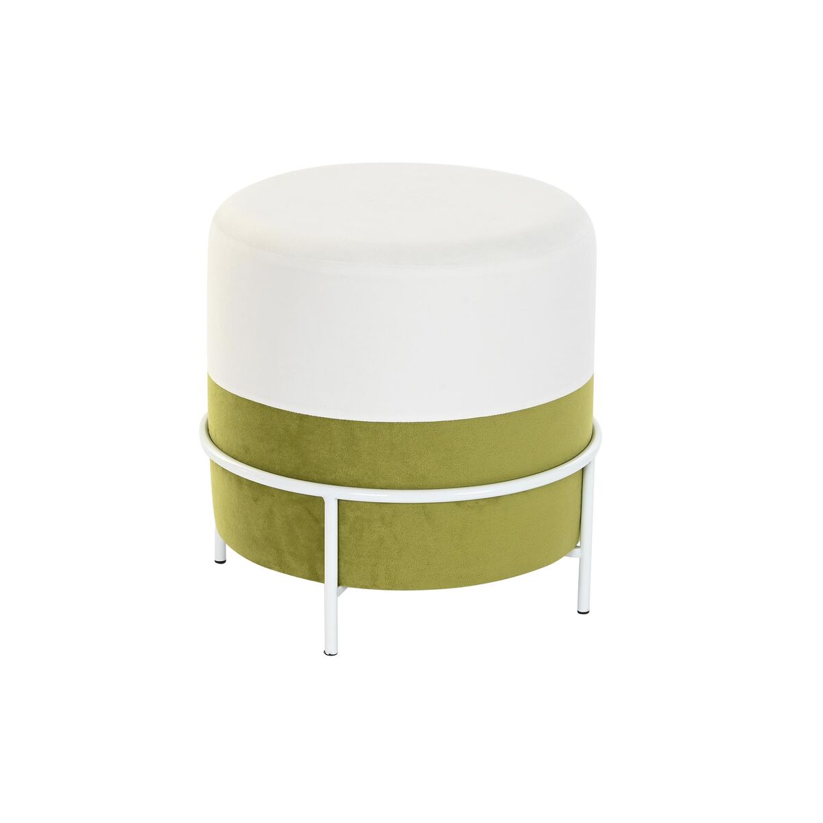 Fotpall DKD Home Decor Naturell Metall Vit Grön (40 x 40 x 40 cm)