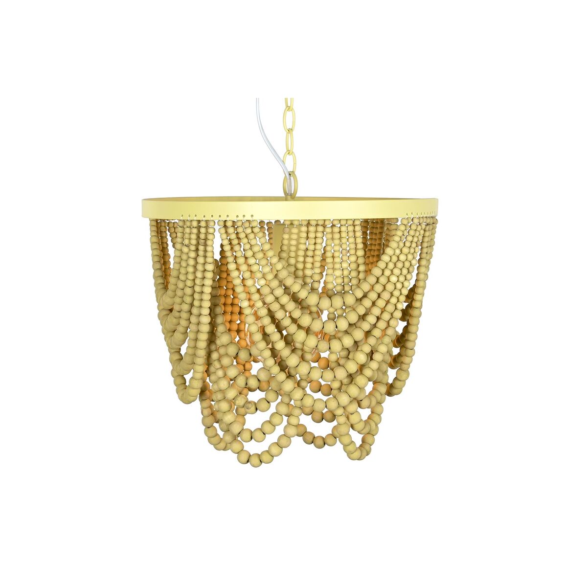 Taklampa DKD Home Decor Metall Brun Gul 50 W Trä MDF (35 x 35 x 95 cm)