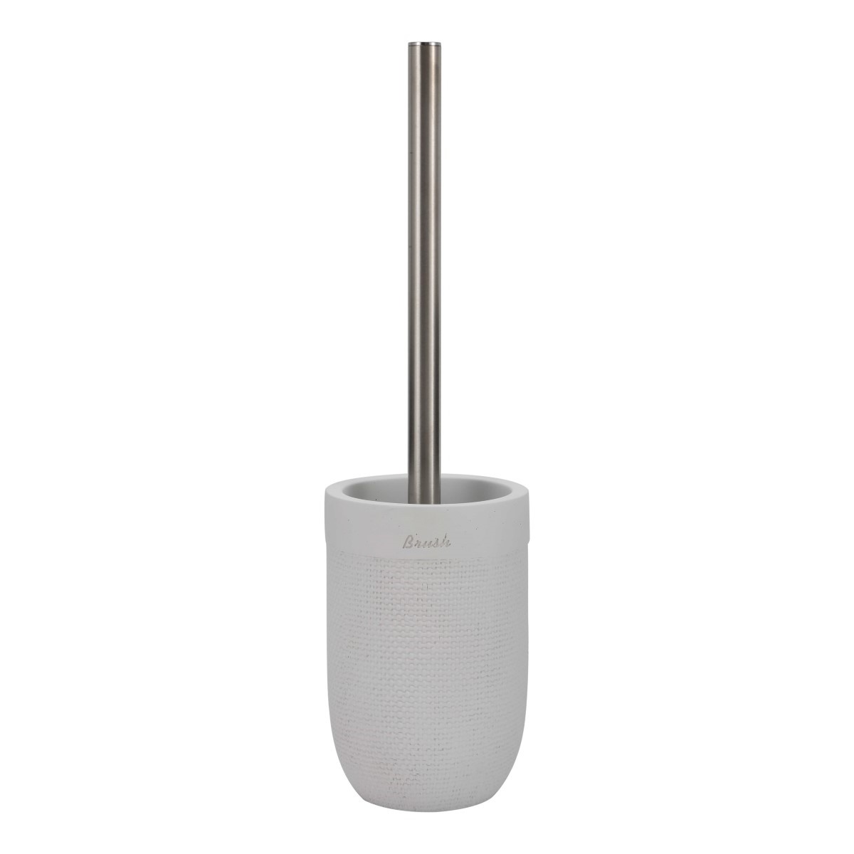 Toalettborste DKD Home Decor 10 x 10 x 37 cm Cement Rostfritt stål Vit