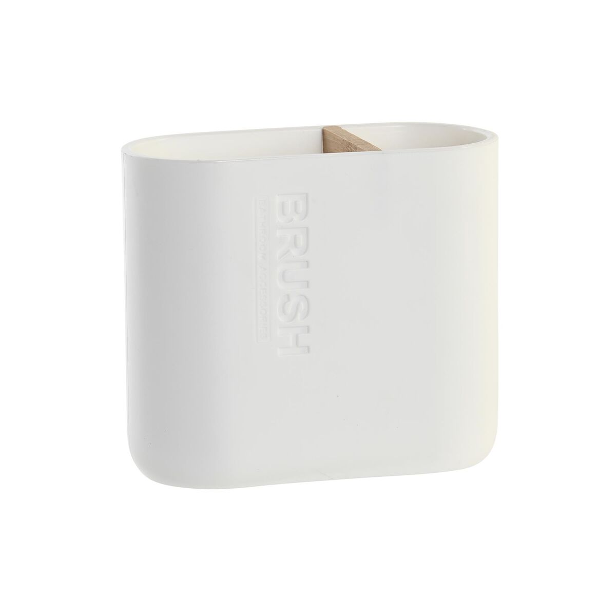 Tandborsthållare DKD Home Decor Vit Naturell Bambu polypropen 11,5 x 5,5 x 10,5 cm (12 antal)