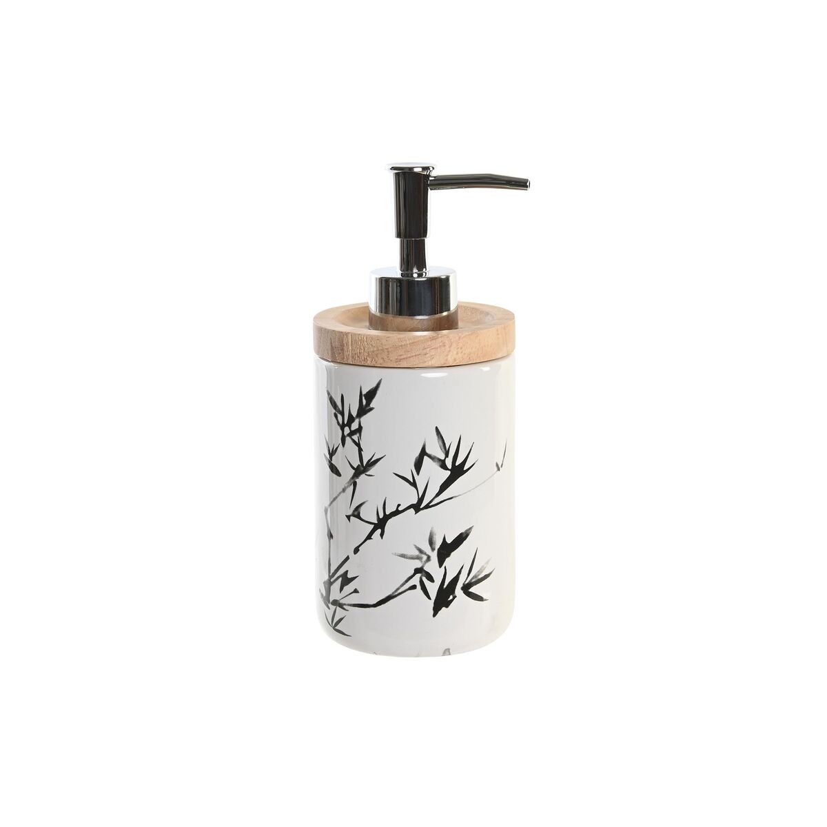 Tvåldispenser DKD Home Decor 8 x 9 x 17,5 cm Svart Vit Stengods