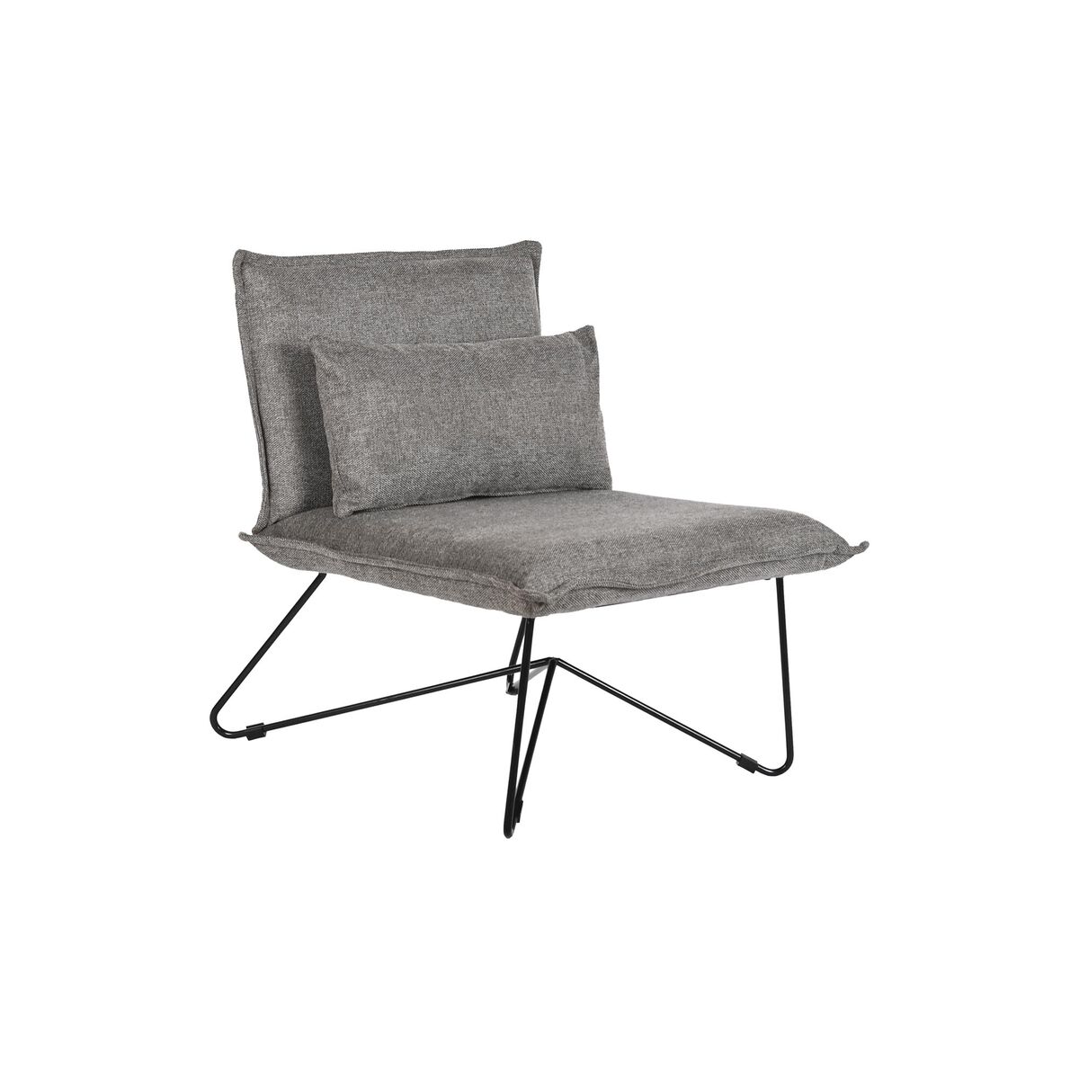Fåtölj DKD Home Decor 66 x 78 x 75 cm Svart Grå Metall