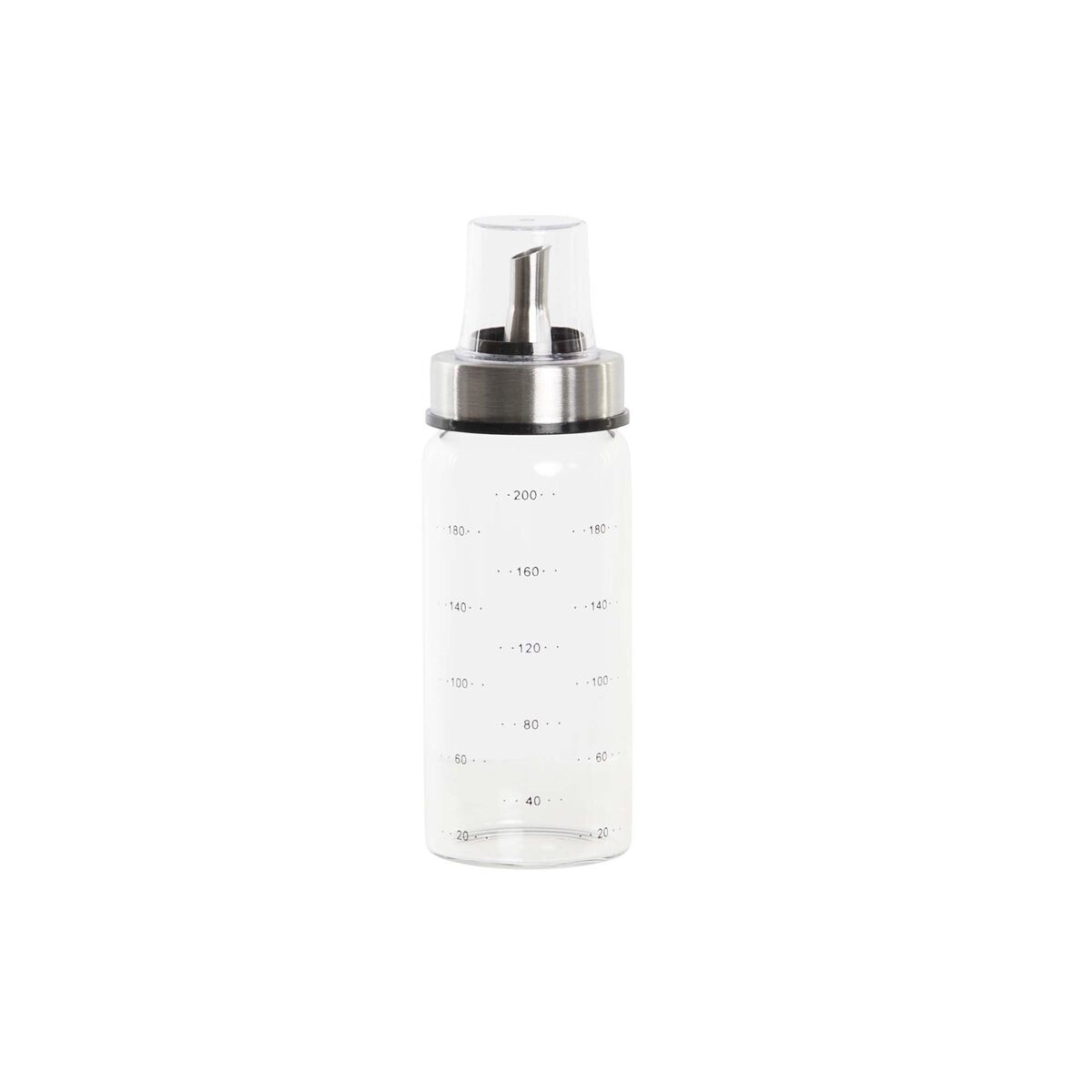 Oljeflaska DKD Home Decor 200 ml 6 x 6 x 16,5 cm Transparent Rostfritt stål Borosilikatglas