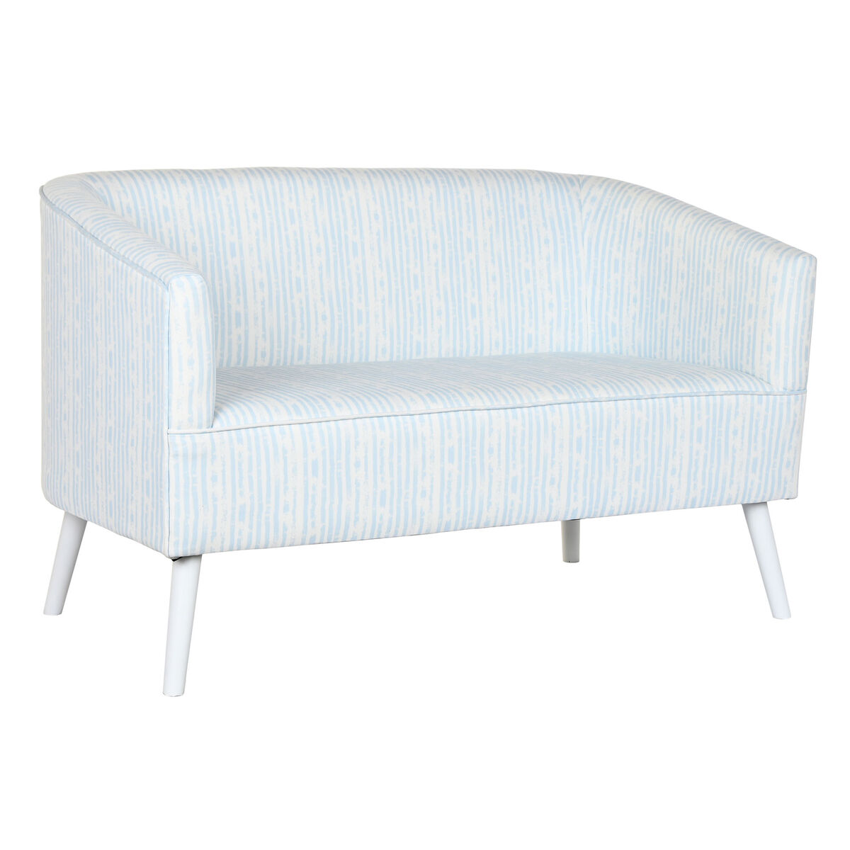 Soffa DKD Home Decor Blå Vit Himmelsblå Metall Ränder Medelhavs 130 x 68 x 78 cm