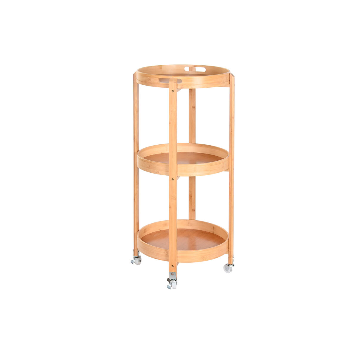 Flerfunktionell förvaring DKD Home Decor Bambu Rostfritt stål 43,6 x 43,6 x 90,5 cm