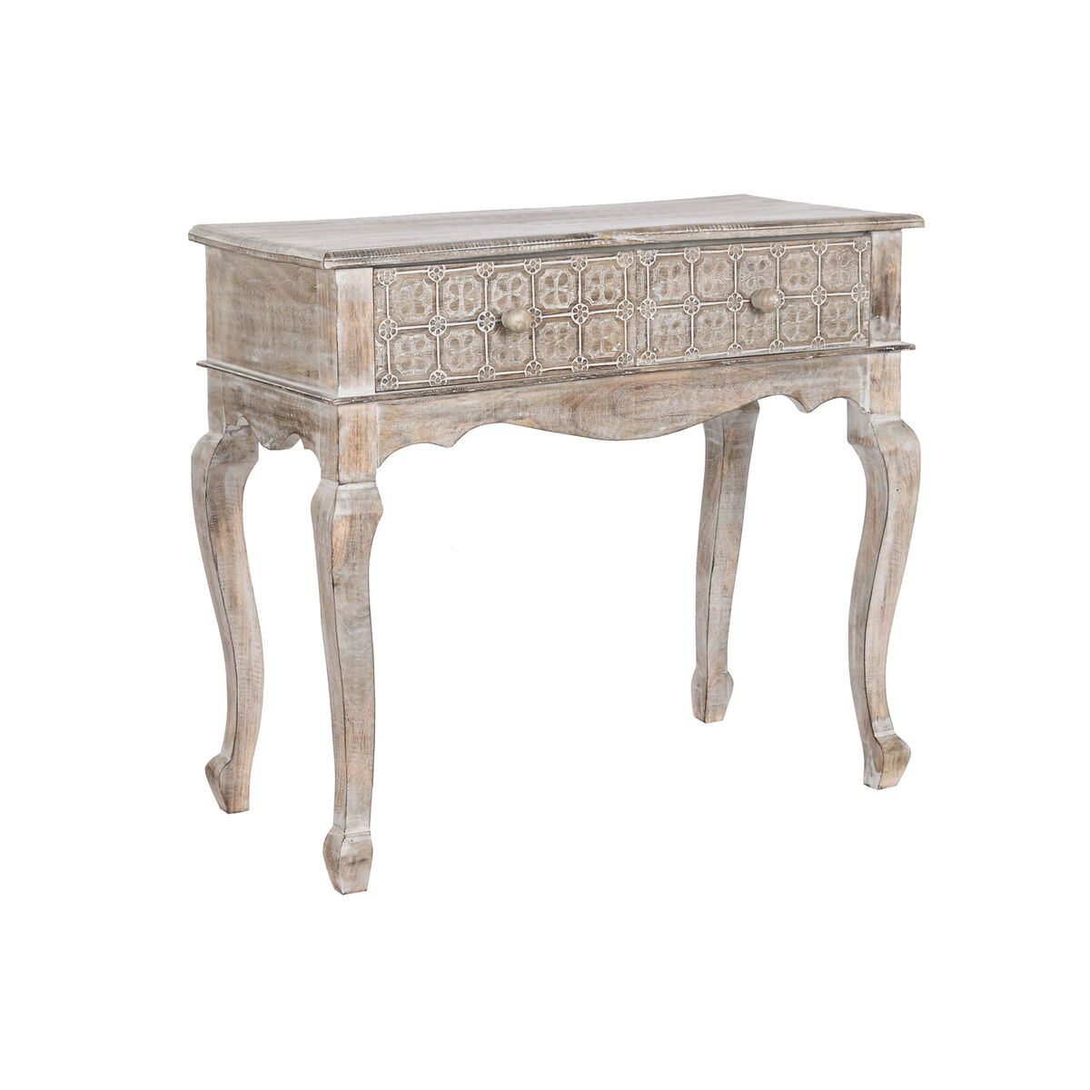 Hallmöbel med 2 lådor DKD Home Decor Vit Brun Mangoträ 91 x 42 x 81 cm