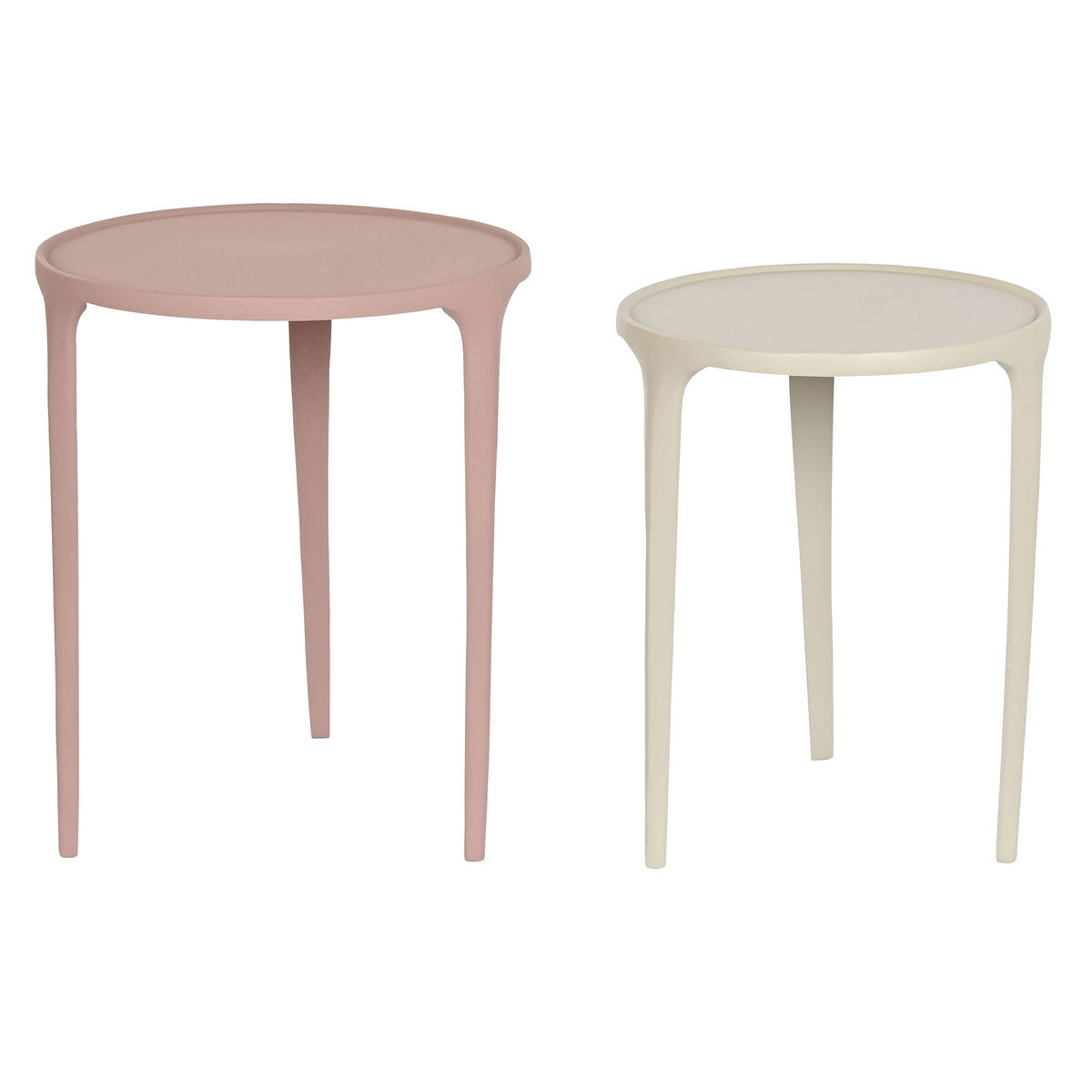 2-bordsset DKD Home Decor Beige Rosa 40 x 40 x 50 cm