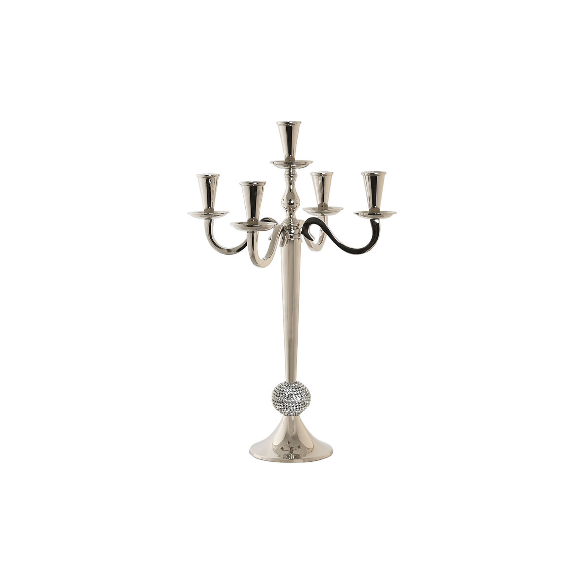 Kandelaber DKD Home Decor Silvrig Akryl Aluminium Kromad 30 x 30 x 47 cm