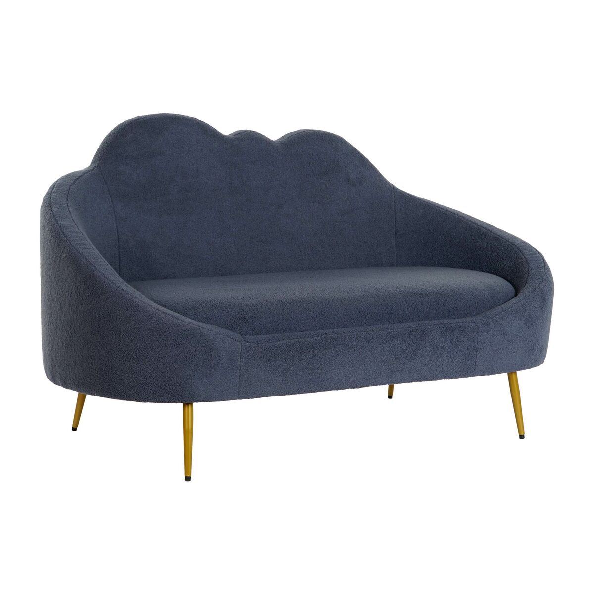 Soffa DKD Home Decor Blå Gyllene Metall Moln Scandi 155 x 75 x 92 cm
