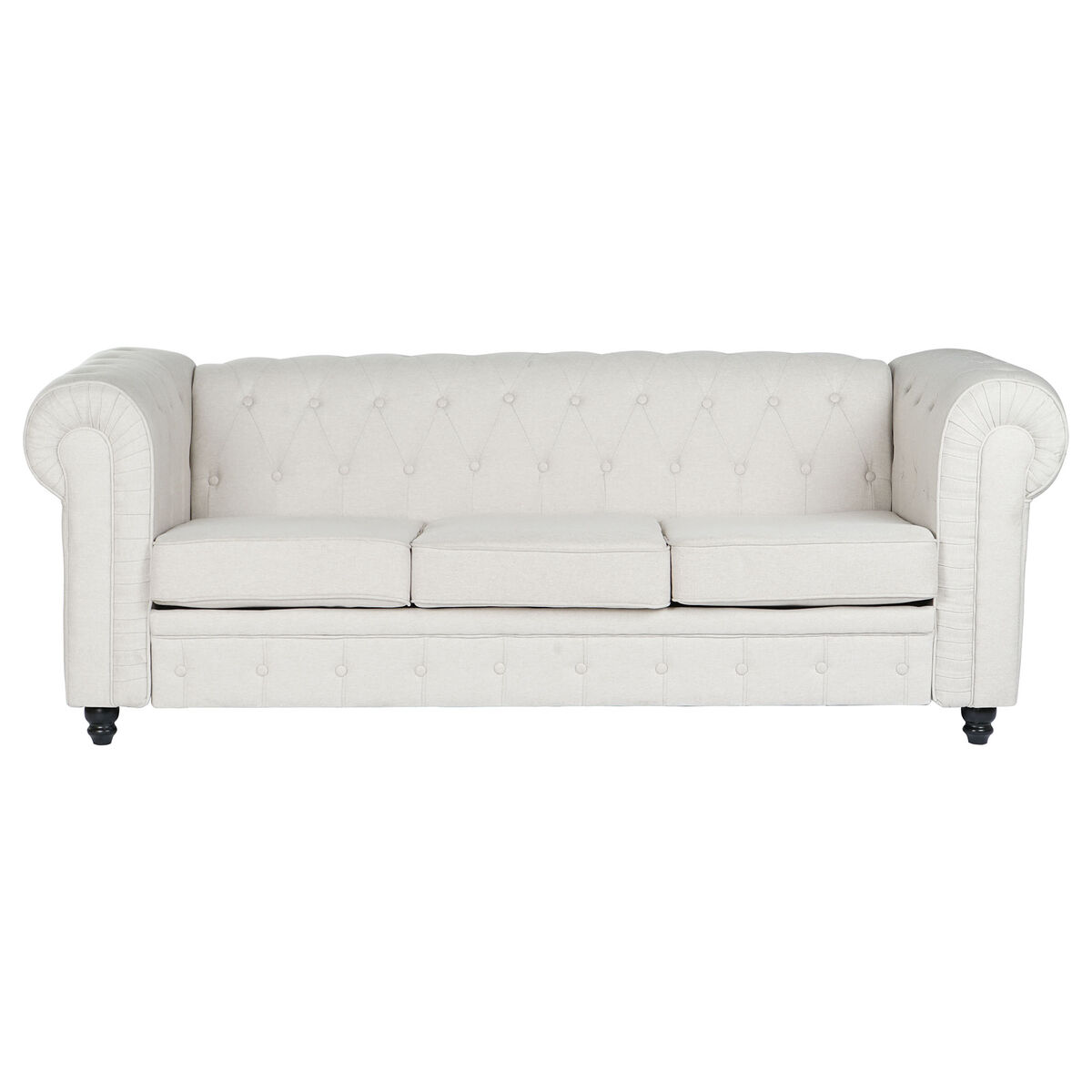 Soffa DKD Home Decor Vit Brun Kräm Trä 209 x 84 x 76 cm