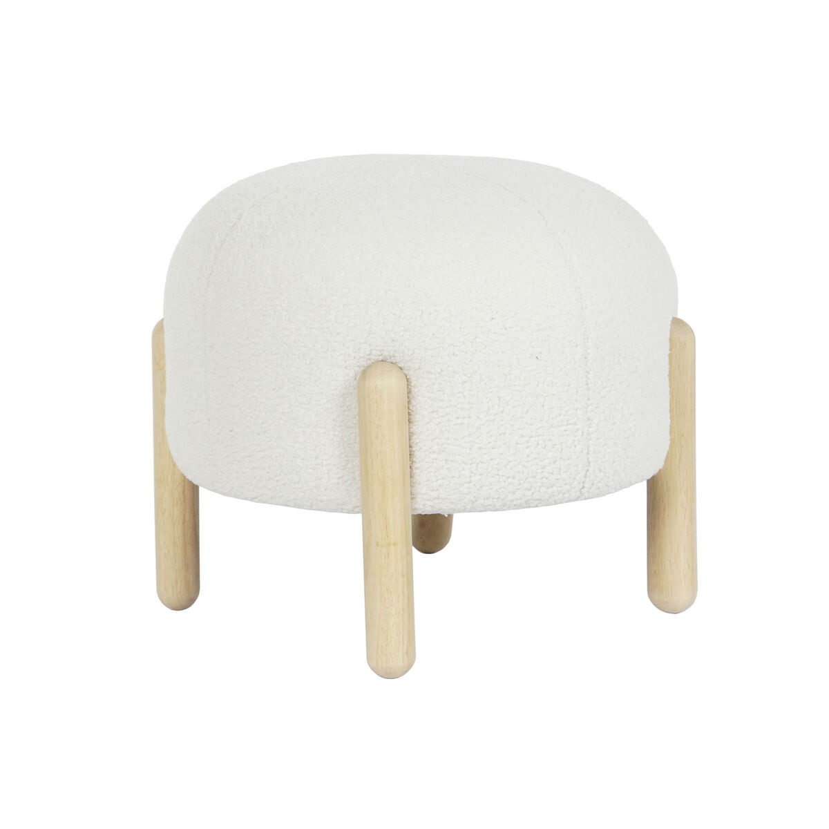 Fotpall DKD Home Decor 45 x 45 x 36 cm Trä Vit