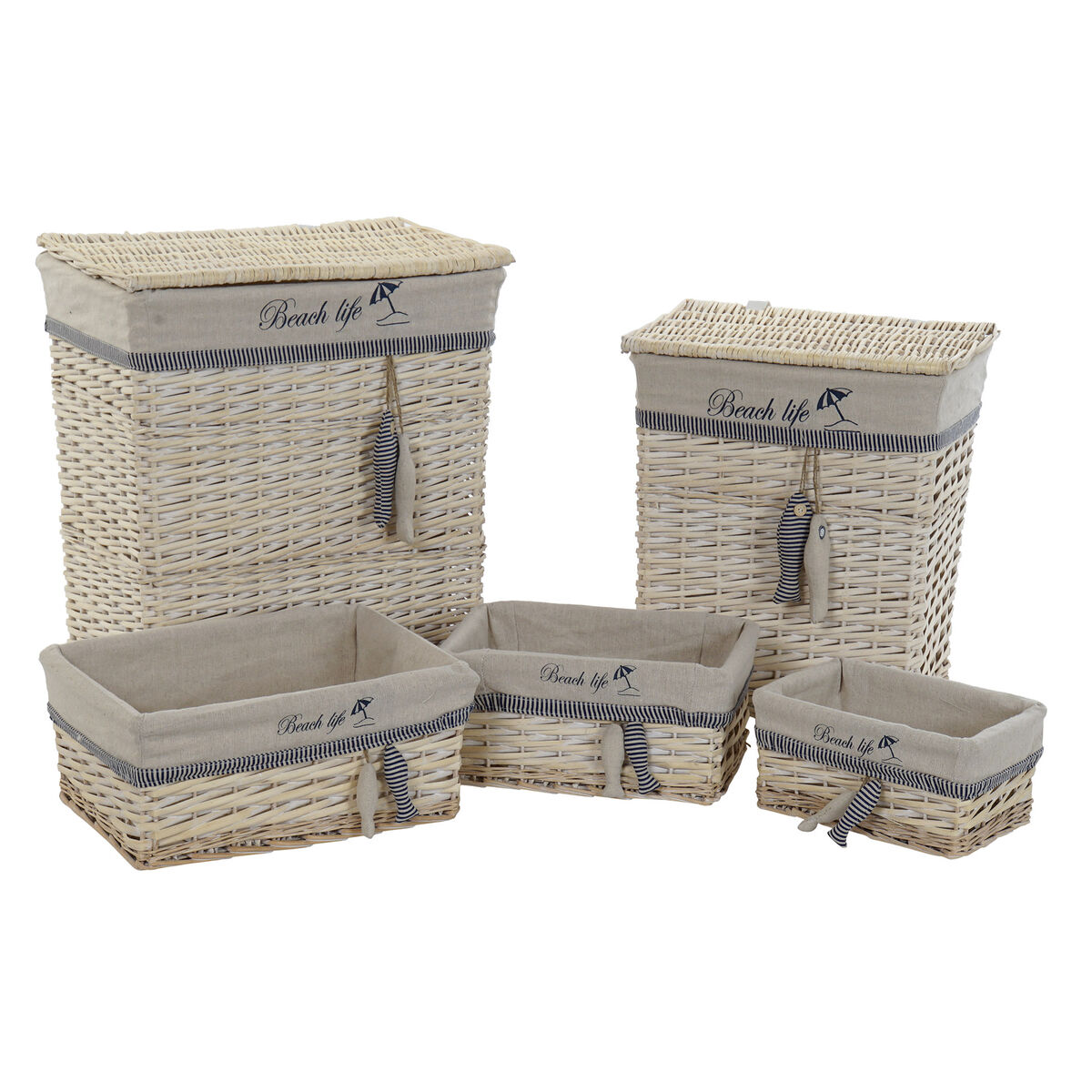 Korg - set DKD Home Decor 47 x 35 x 56 cm Polyester Spiraler (5 antal)