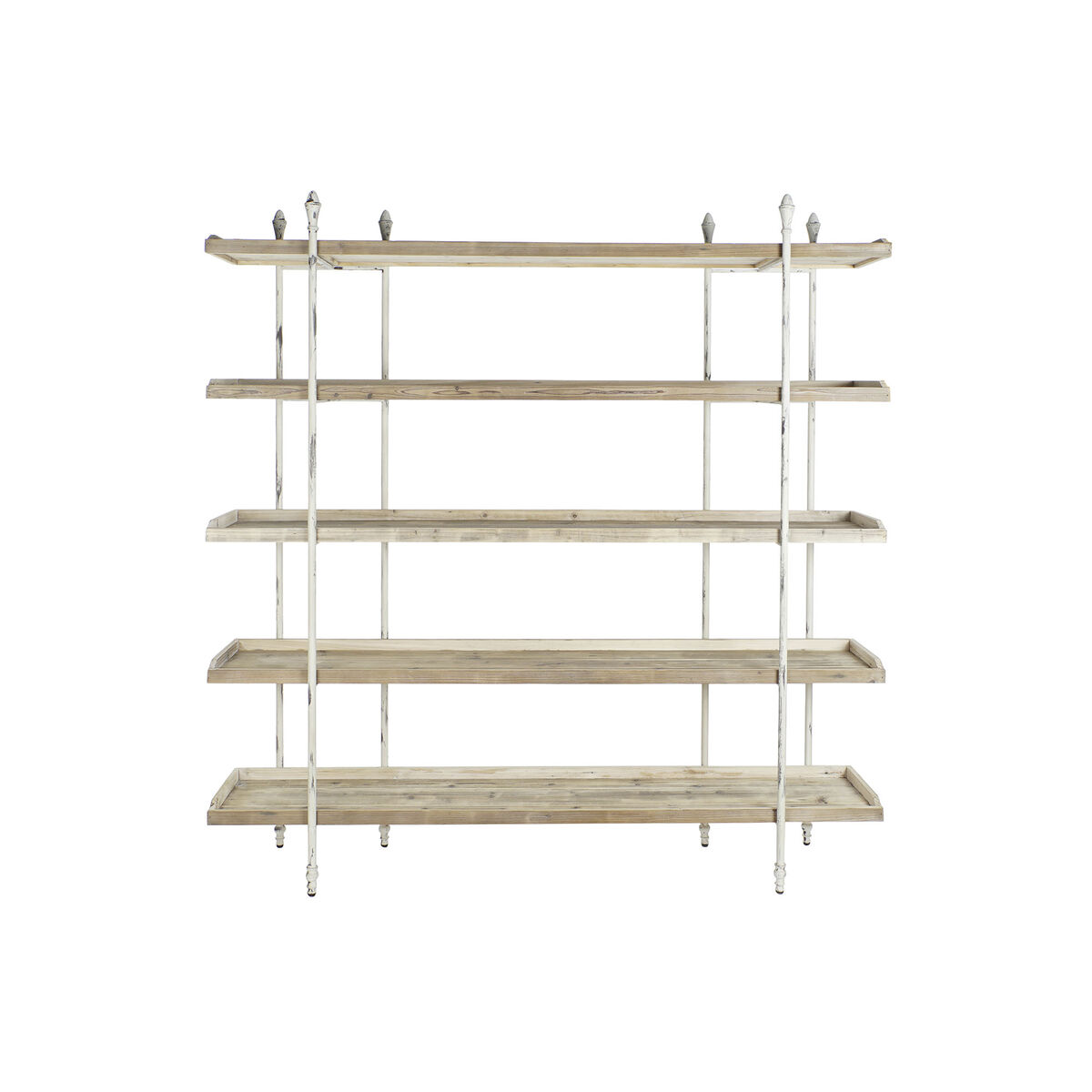 Bokhylla DKD Home Decor Vit Naturell Metall Gran Granträ 40 % Metall 190 x 40 x 200 cm