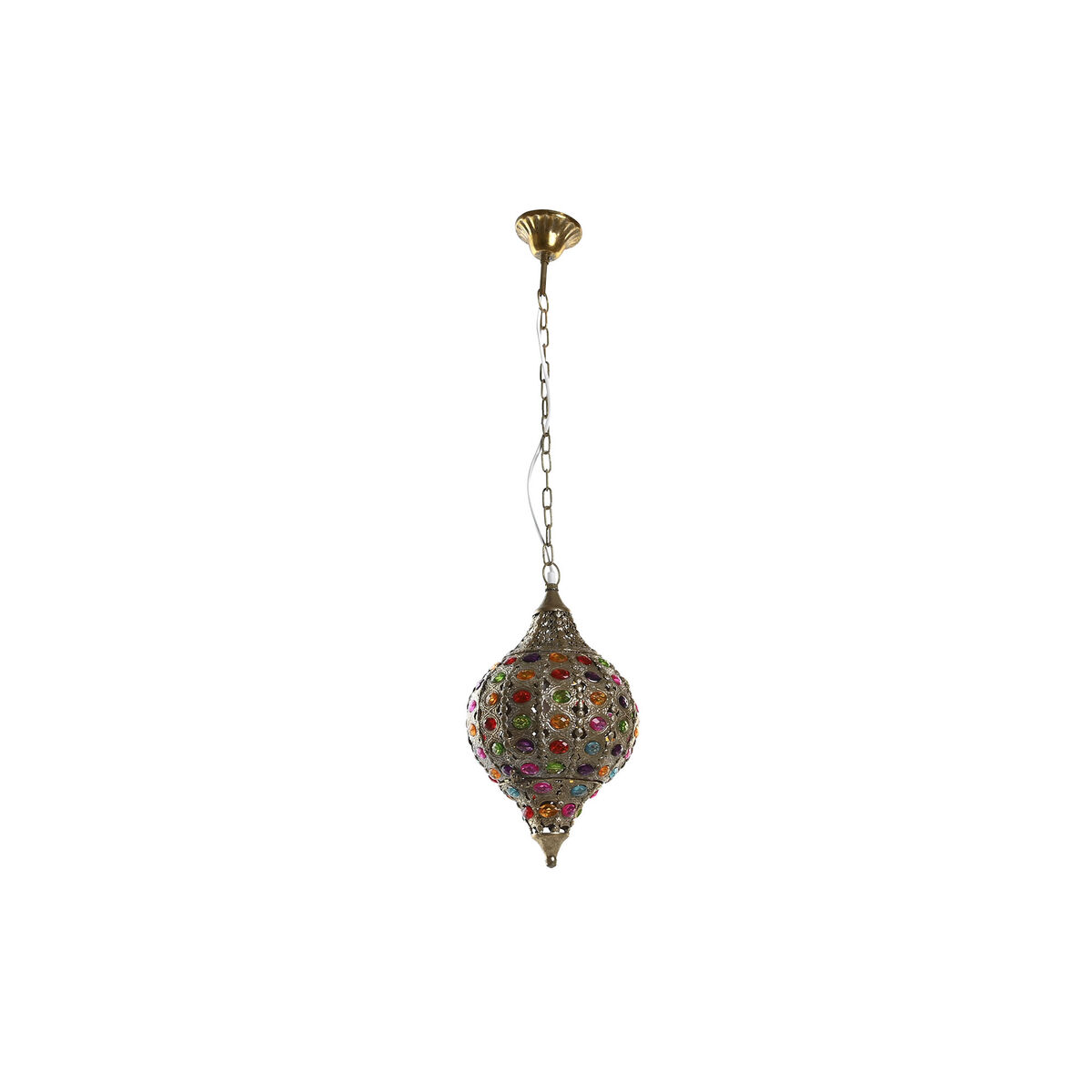 Taklampa DKD Home Decor Gyllene Metall Multicolour 40 W 50 W 24 x 24 x 42 cm