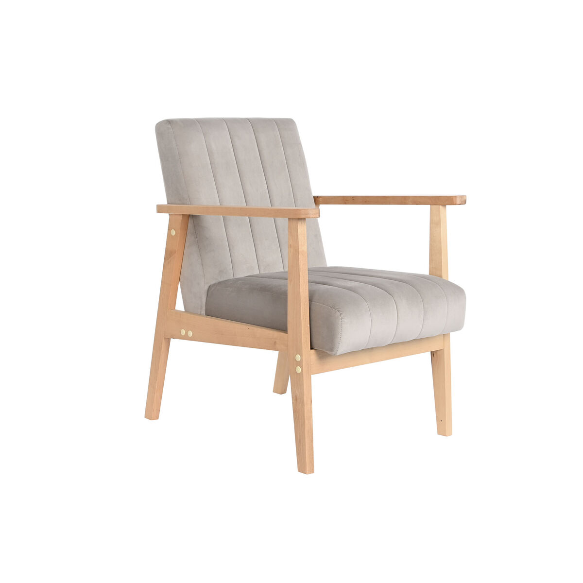 Fåtölj DKD Home Decor 63 x 68 x 81 cm Naturell Grå Beige Furu