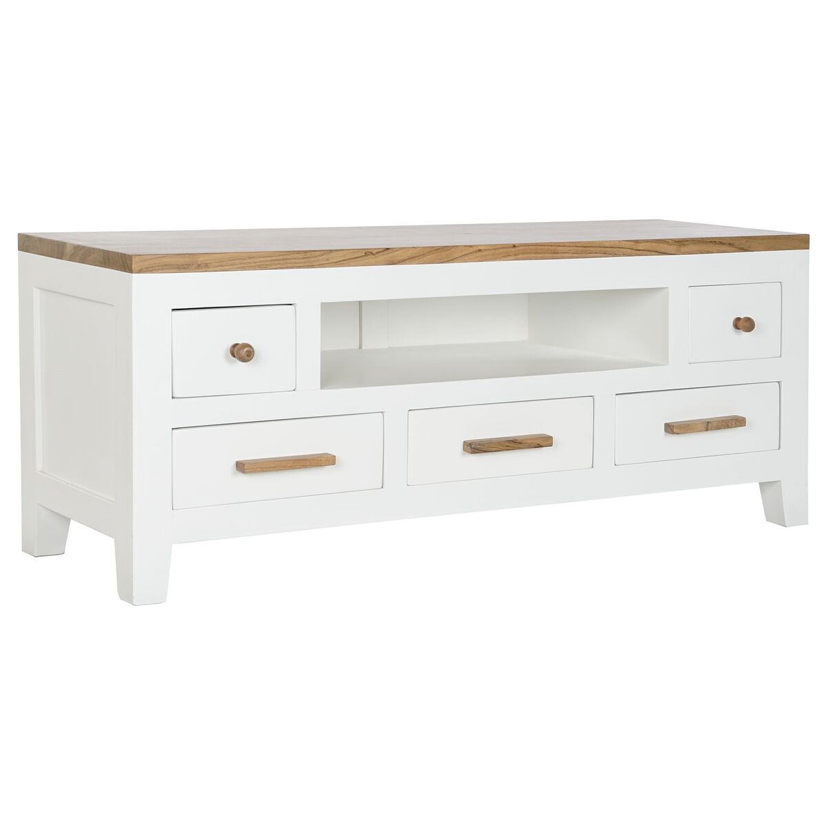 TV-möbler DKD Home Decor Vit Brun Akaciaträ Mangoträ 125 x 40 x 50 cm