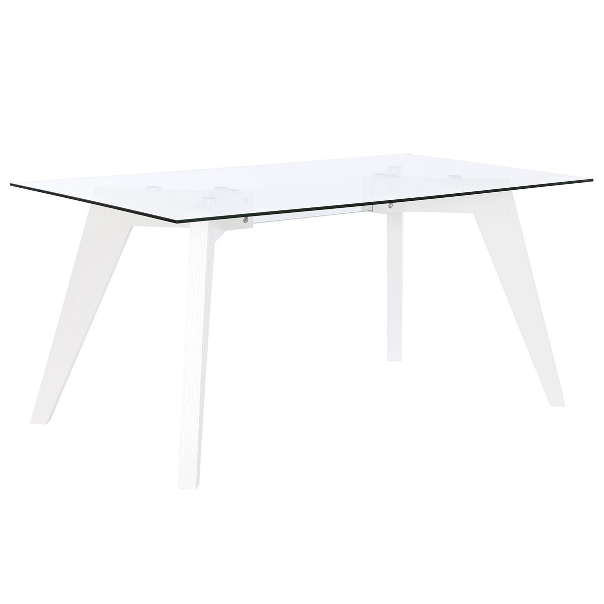 Matsalsbord DKD Home Decor Vit Transparent Glas Trä MDF 160 x 90 x 75 cm