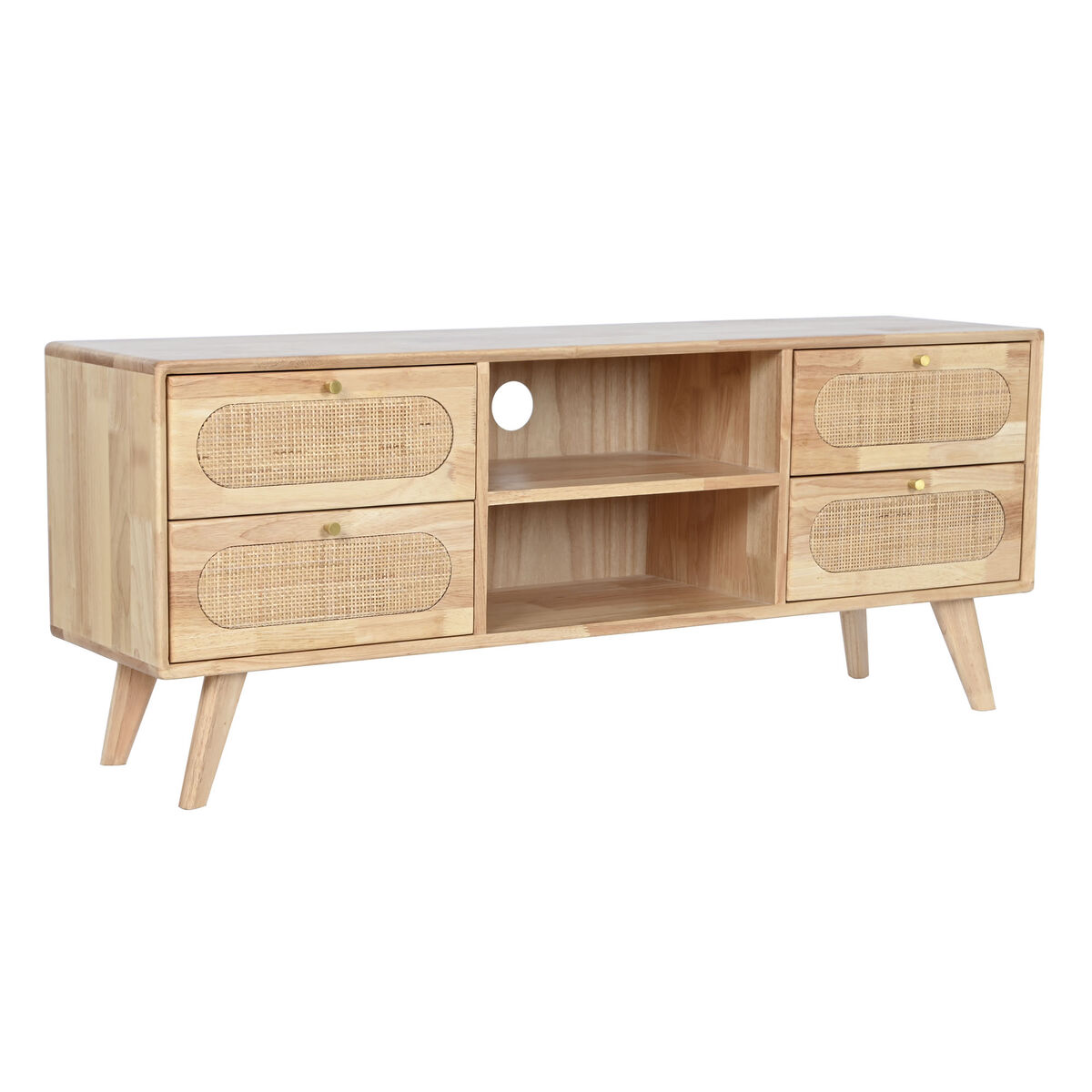 TV-möbler DKD Home Decor Naturell Metall Gummiträ 120 x 30 x 48 cm