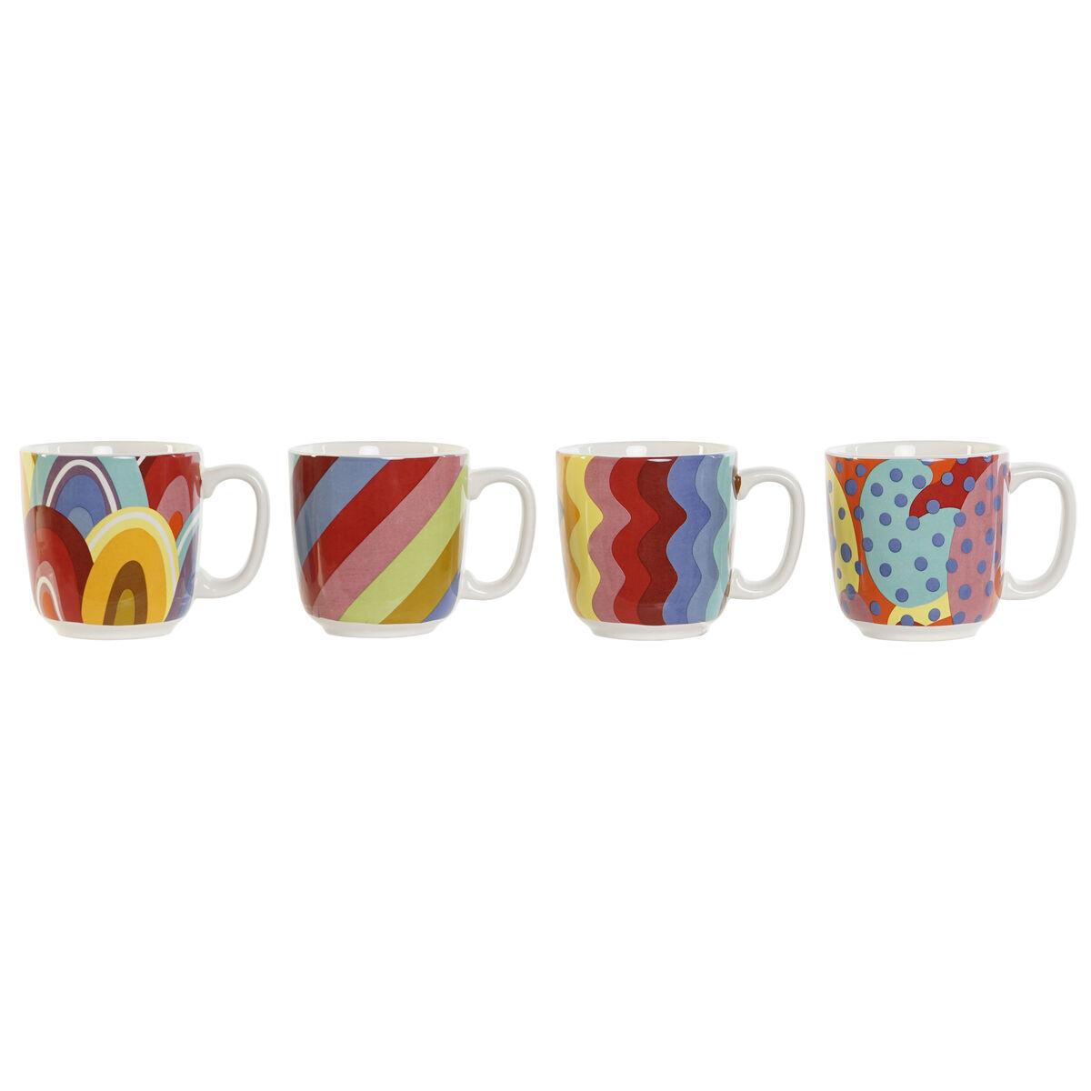 Set med kaffekoppar DKD Home Decor Multicolour Korall Bambu Dolomite Modern 180 ml