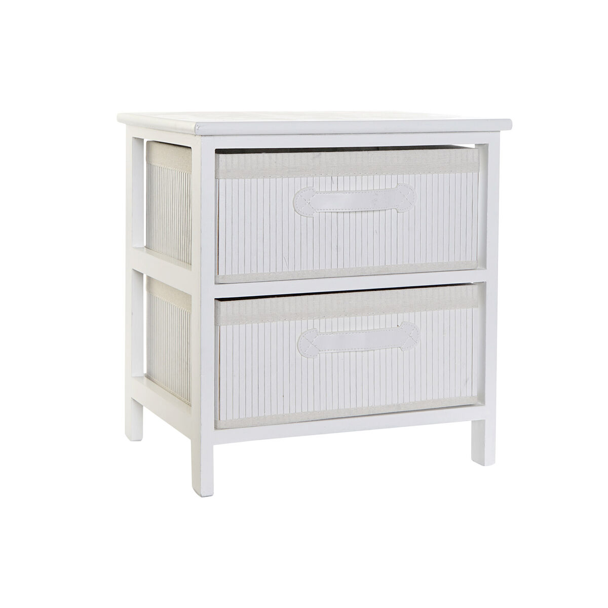 Byrå DKD Home Decor Vit Bambu Paulowniaträ 42 x 32 x 45 cm