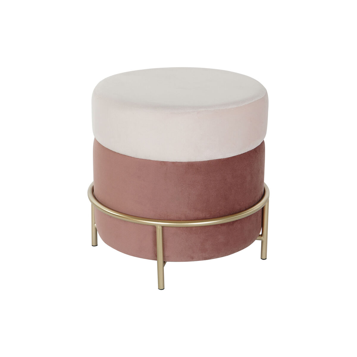 Fotpall DKD Home Decor Rosa Gyllene Metall Sammet 48 x 48 x 47 cm