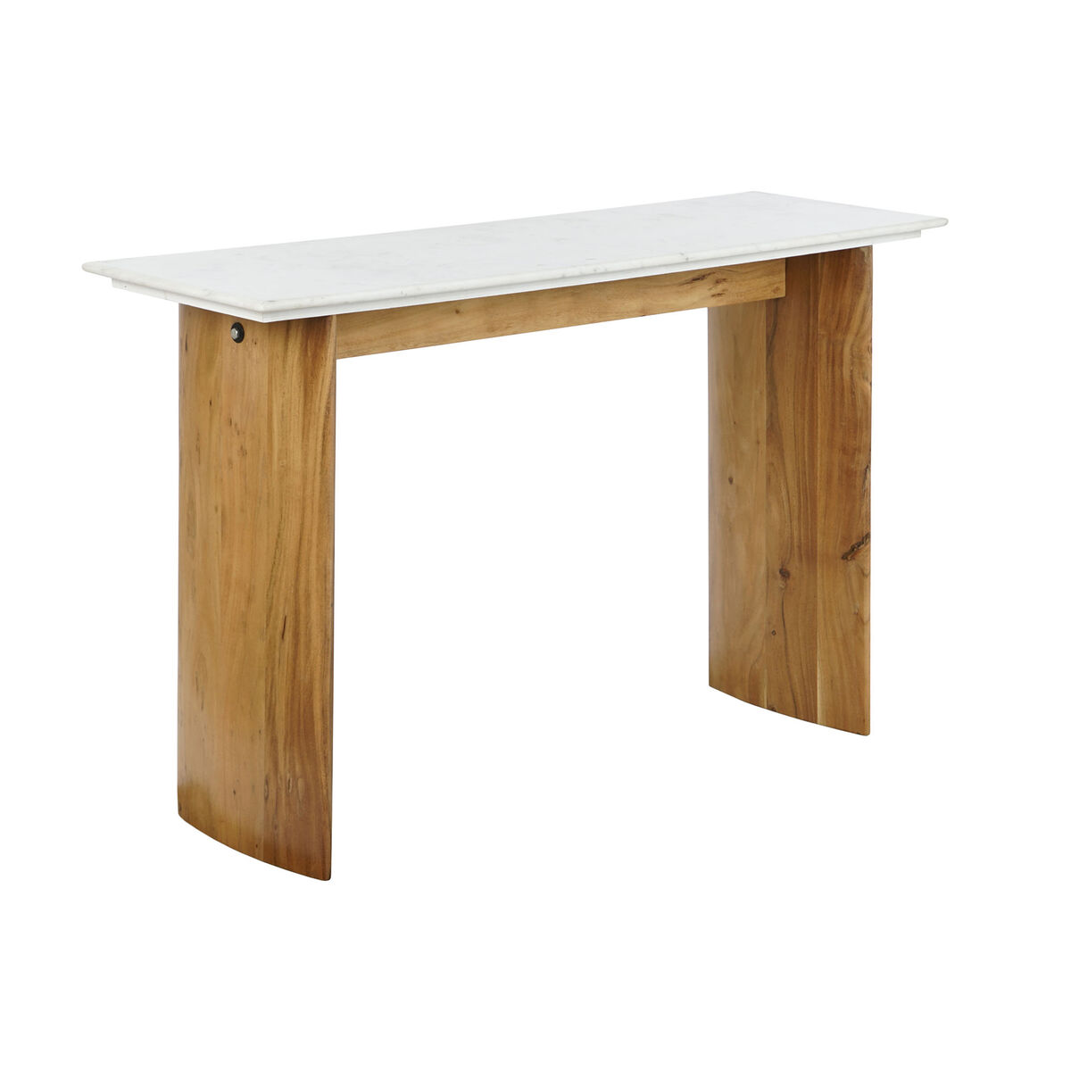 Console Home ESPRIT Vit Brun Marmor Mangoträ 120 x 38 x 77 cm