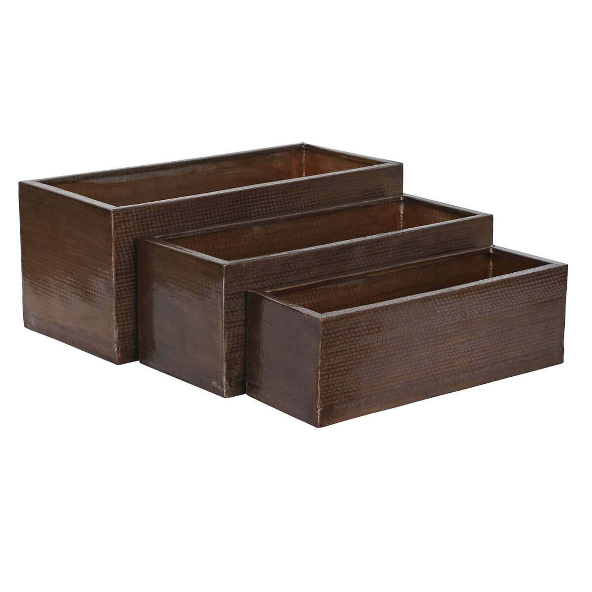Set med planteringskärl Home ESPRIT Gyllene Aluminium 100 x 43 x 40 cm