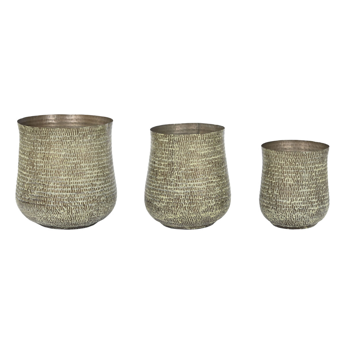 Set med planteringskärl Home ESPRIT Grön Aluminium 44 x 44 x 46 cm