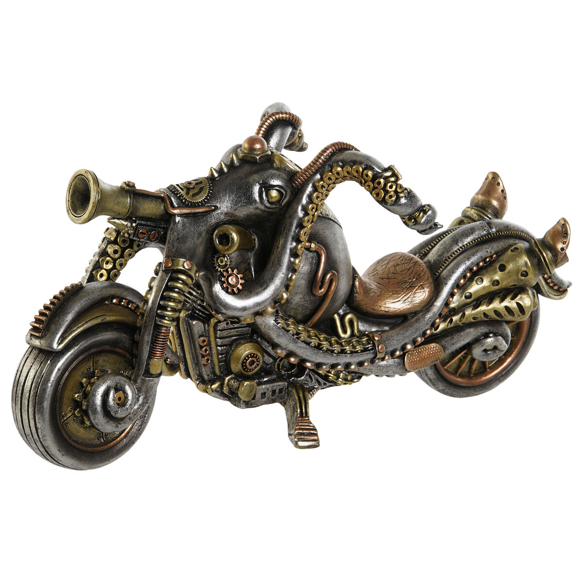Prydnadsfigur Home ESPRIT Grå Multicolour Motorcykel 30 x 11 x 14 cm