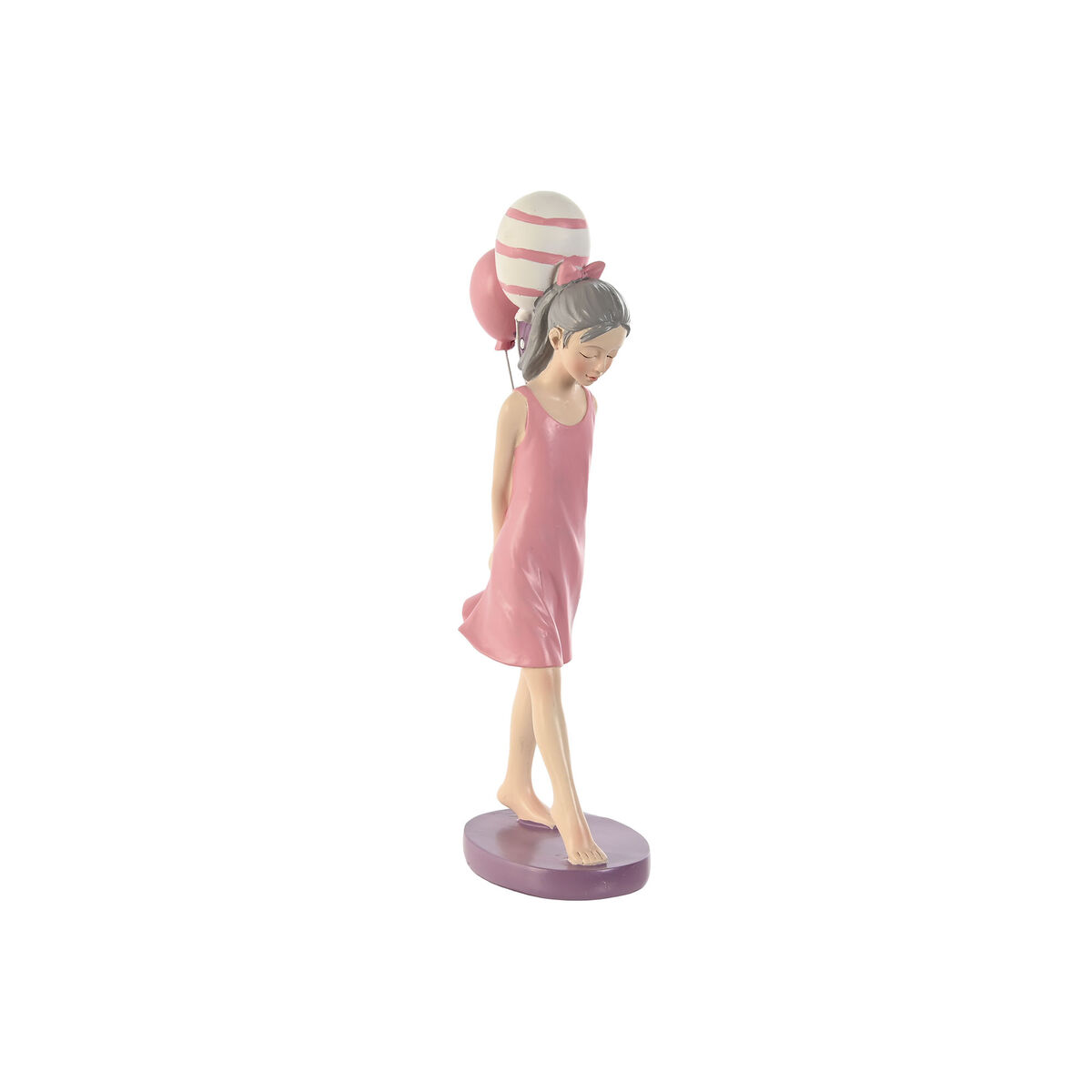 Prydnadsfigur Home ESPRIT Rosa Malva-färg chica 7 x 11 x 27 cm