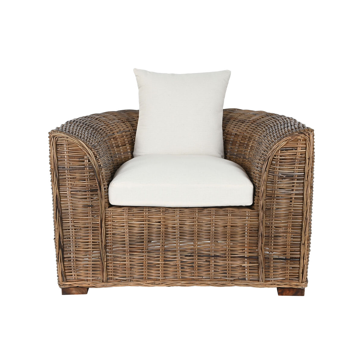 Fåtölj Home ESPRIT Naturell Mörkbrun 100 x 85 x 68 cm