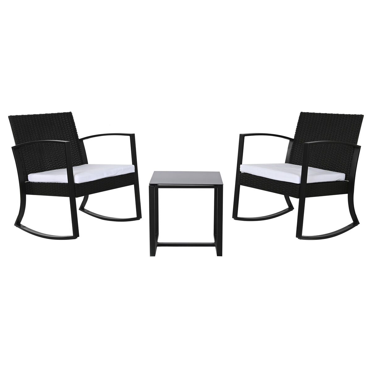 Bordsgrupp med 2 stolar Home ESPRIT Svart Stål 59 x 61,5 x 74 cm