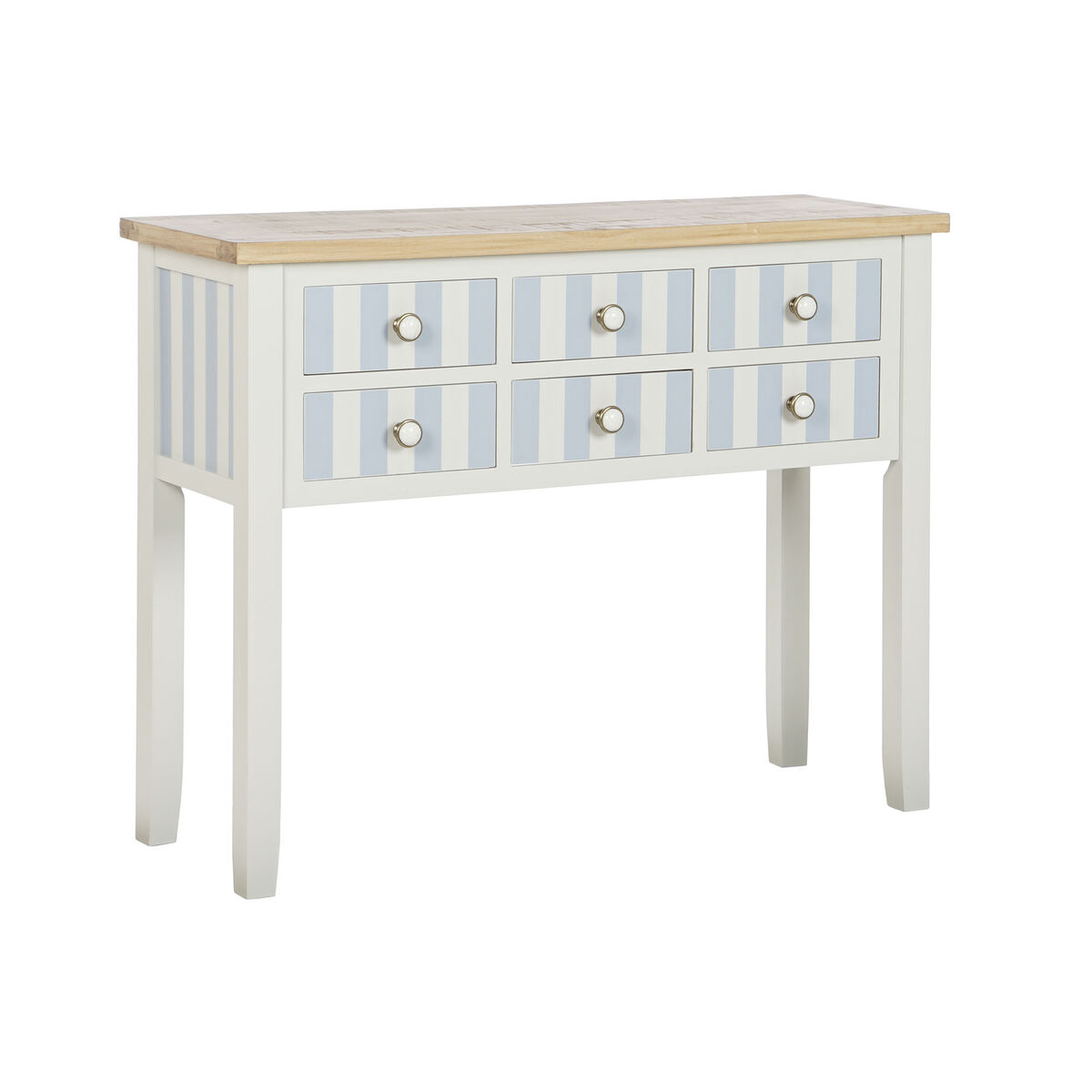 Konsol Home ESPRIT Blå Vit Paulowniaträ 103 x 35 x 80 cm