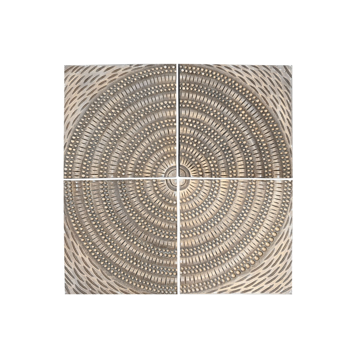 Väggdekoration Home ESPRIT Gyllene Modern 80 x 3,5 x 80 cm (4 Delar)