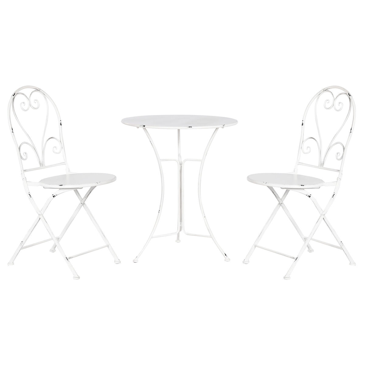 Bordsgrupp med 2 stolar Home ESPRIT Vit 60 x 60 x 70 cm