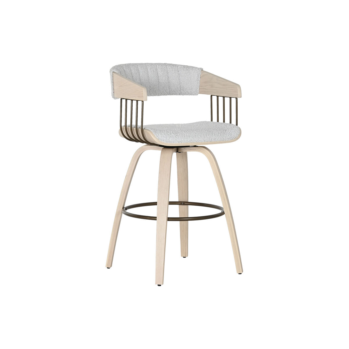 Matsalsstol Home ESPRIT Grå Polyester Trä 51 x 55 x 91 cm