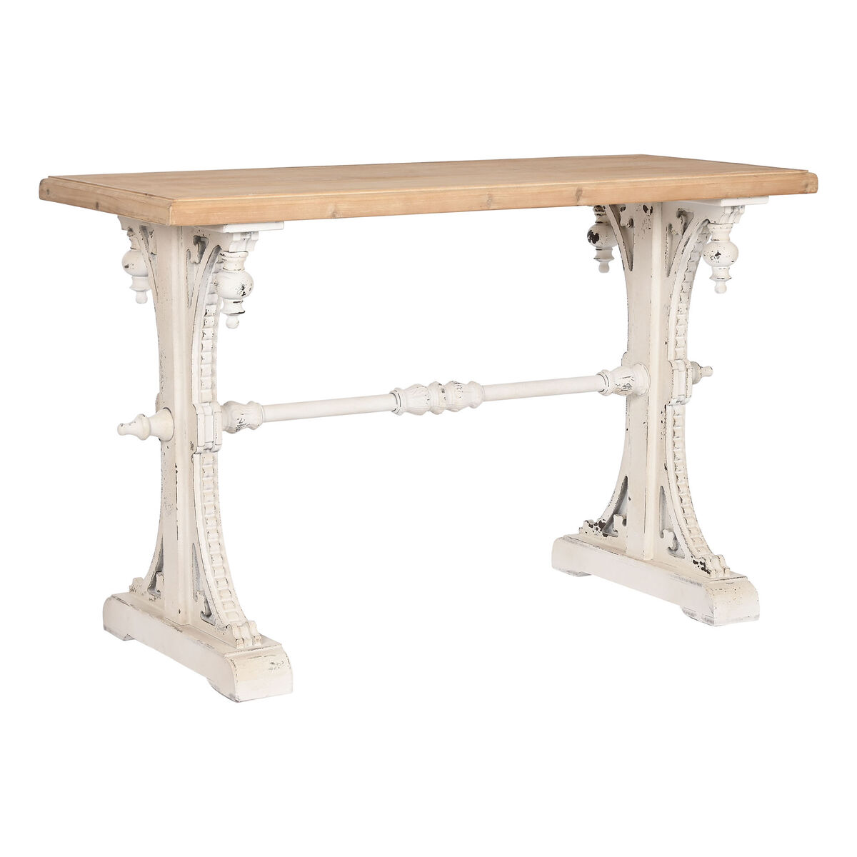 Konsol Home ESPRIT Gul Vit Gran Trä MDF 120 x 50 x 77 cm