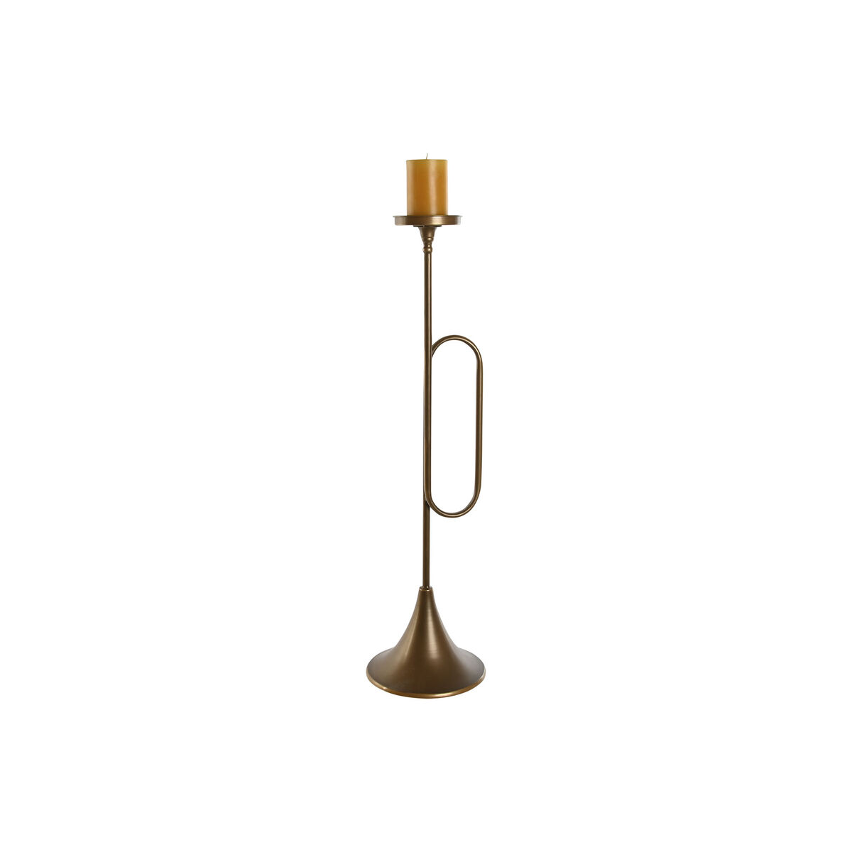 Ljusstakar Home ESPRIT Gyllene Metall 21 x 21 x 78 cm
