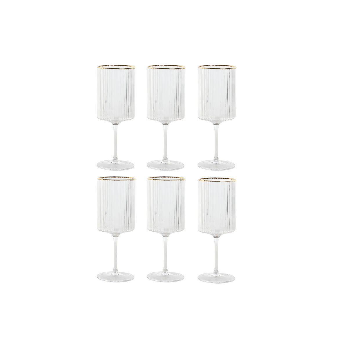 Glasset Home ESPRIT Transparent Gyllene Glas 400 ml (6 antal)
