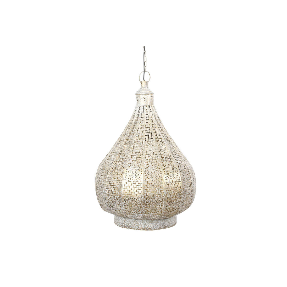 Taklampa Home ESPRIT Vit Gyllene Metall 40 W 40 x 40 x 55 cm