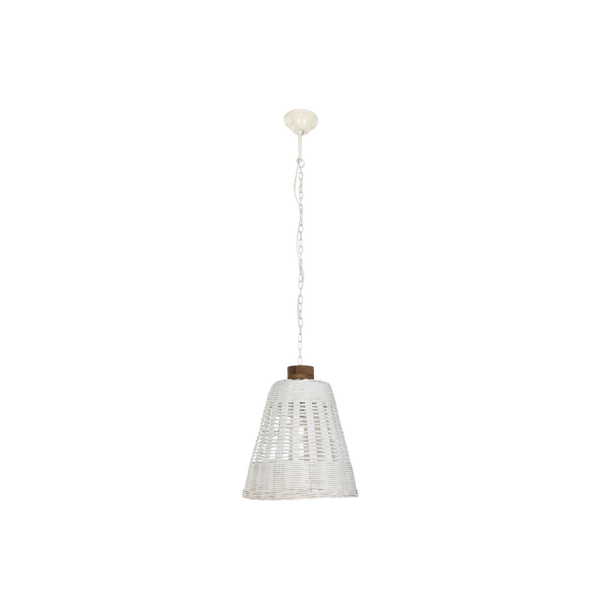 Taklampa Home ESPRIT Vit Bambu Mangoträ 50 W 48 x 48 x 57 cm