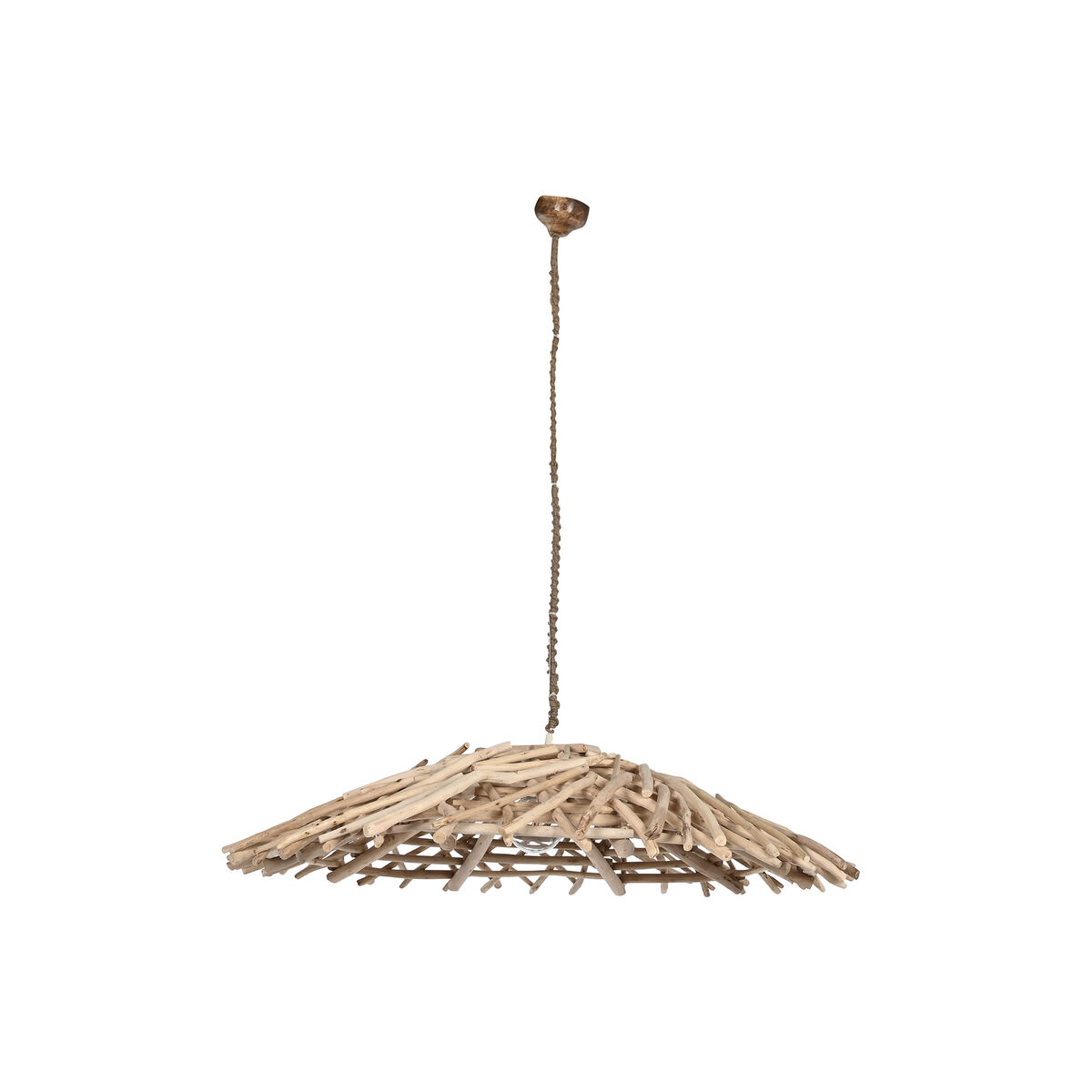 Taklampa Home ESPRIT Naturell Trä Eukalyptus trä 50 W 100 x 100 x 18 cm