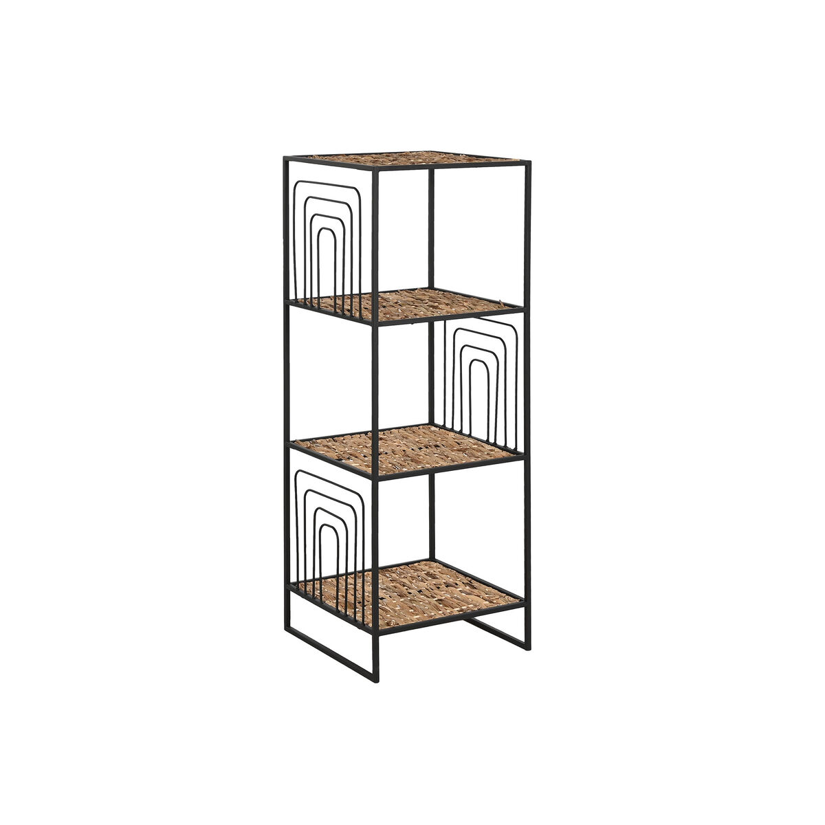 Bokhylla Home ESPRIT Svart Metall Fibrer 35 x 35 x 98 cm