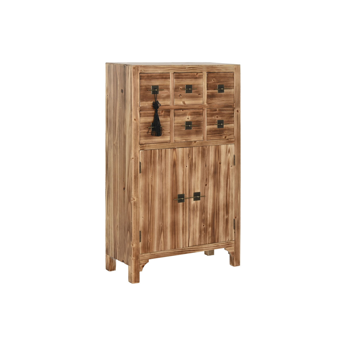 Byrå Home ESPRIT Svart Naturell Gran Trä MDF Orientalisk 63 x 27 x 101 cm