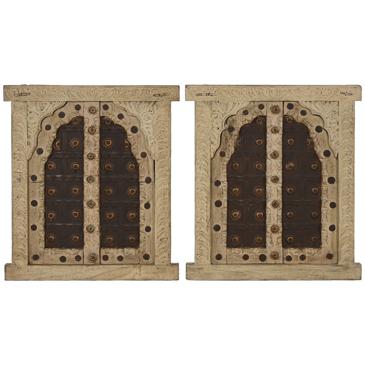 Väggdekoration Home ESPRIT Beige Naturell Fönster 45 X 5 X 51 cm
