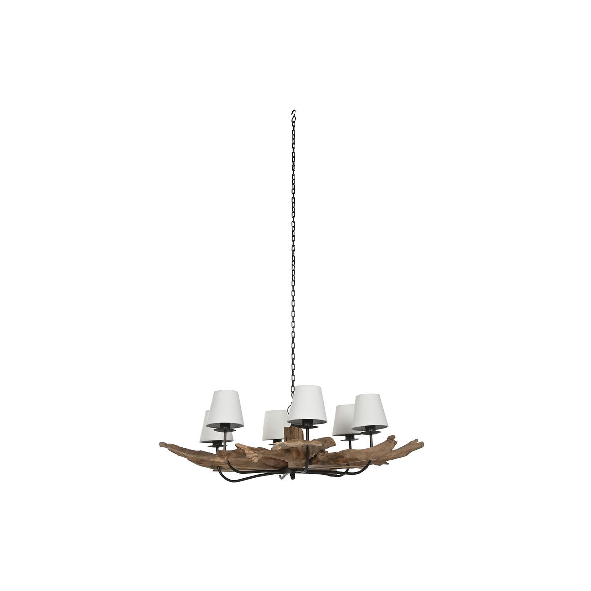 Taklampa Home ESPRIT Järn teakträ 130 X 130 X 35 cm
