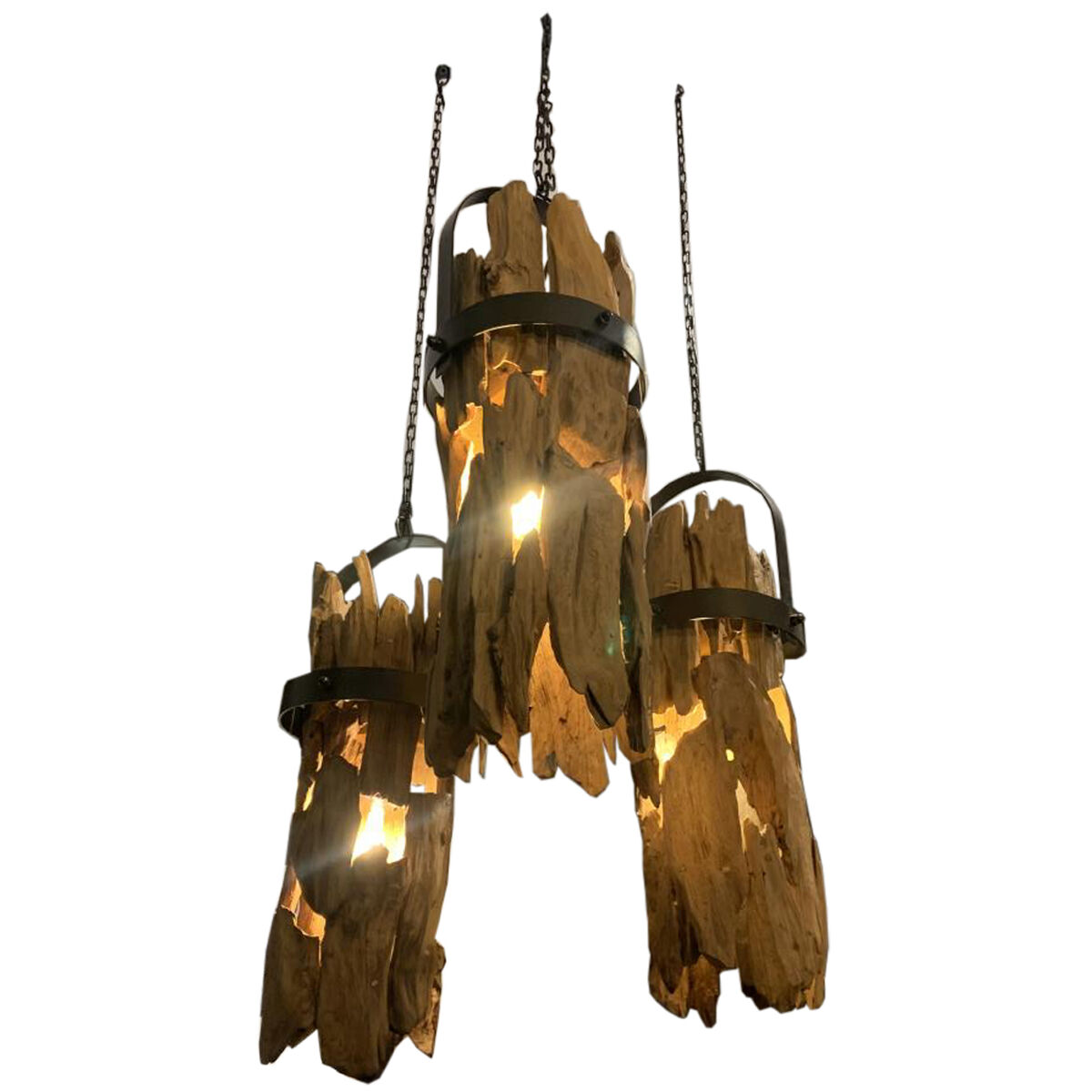 Taklampa Home ESPRIT Järn teakträ 160 x 30 x 40 cm
