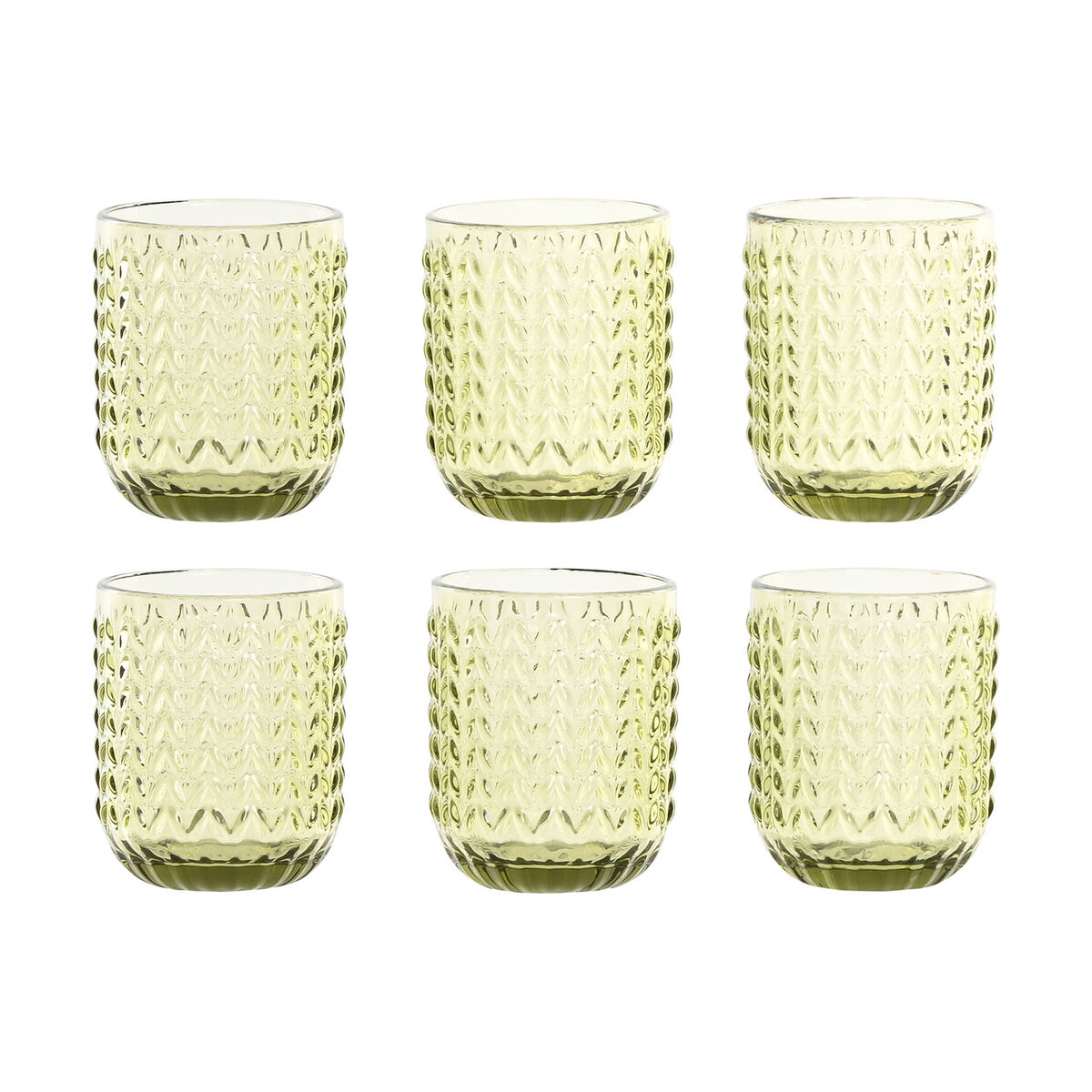 Glasset Home ESPRIT Grön Glas Med relief 275 ml (6 antal)